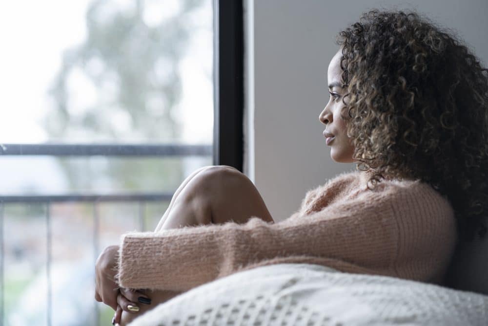 A woman experiencing PTSD after a car accident.